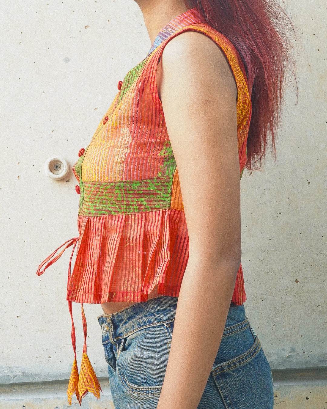 Multi Colored Saree Top - Arka Studio