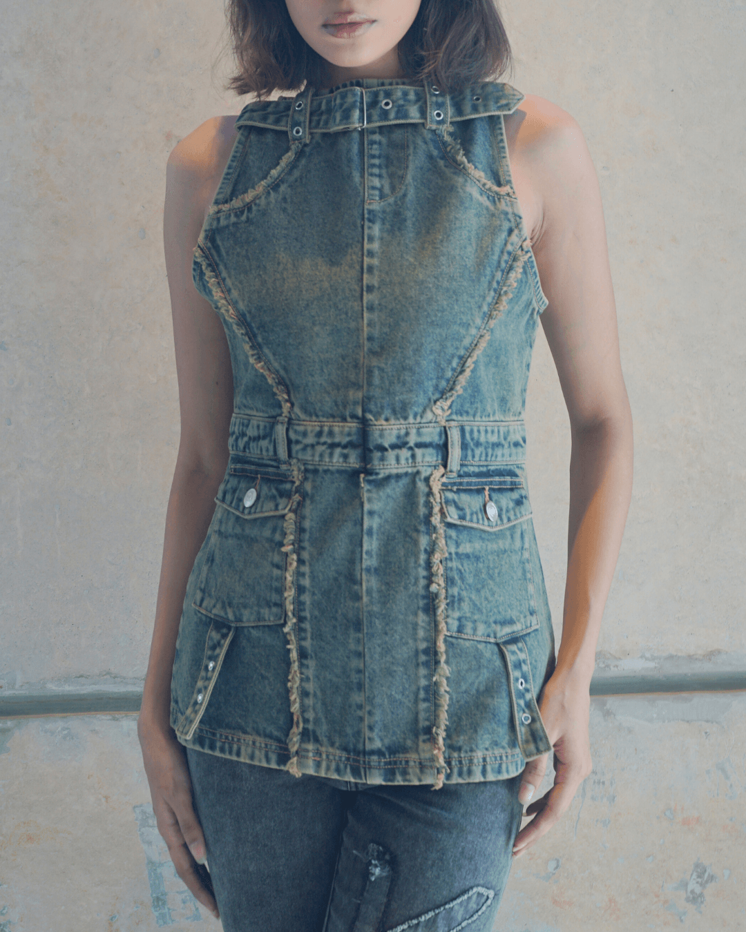 Denim Dress Top - Arka Studio