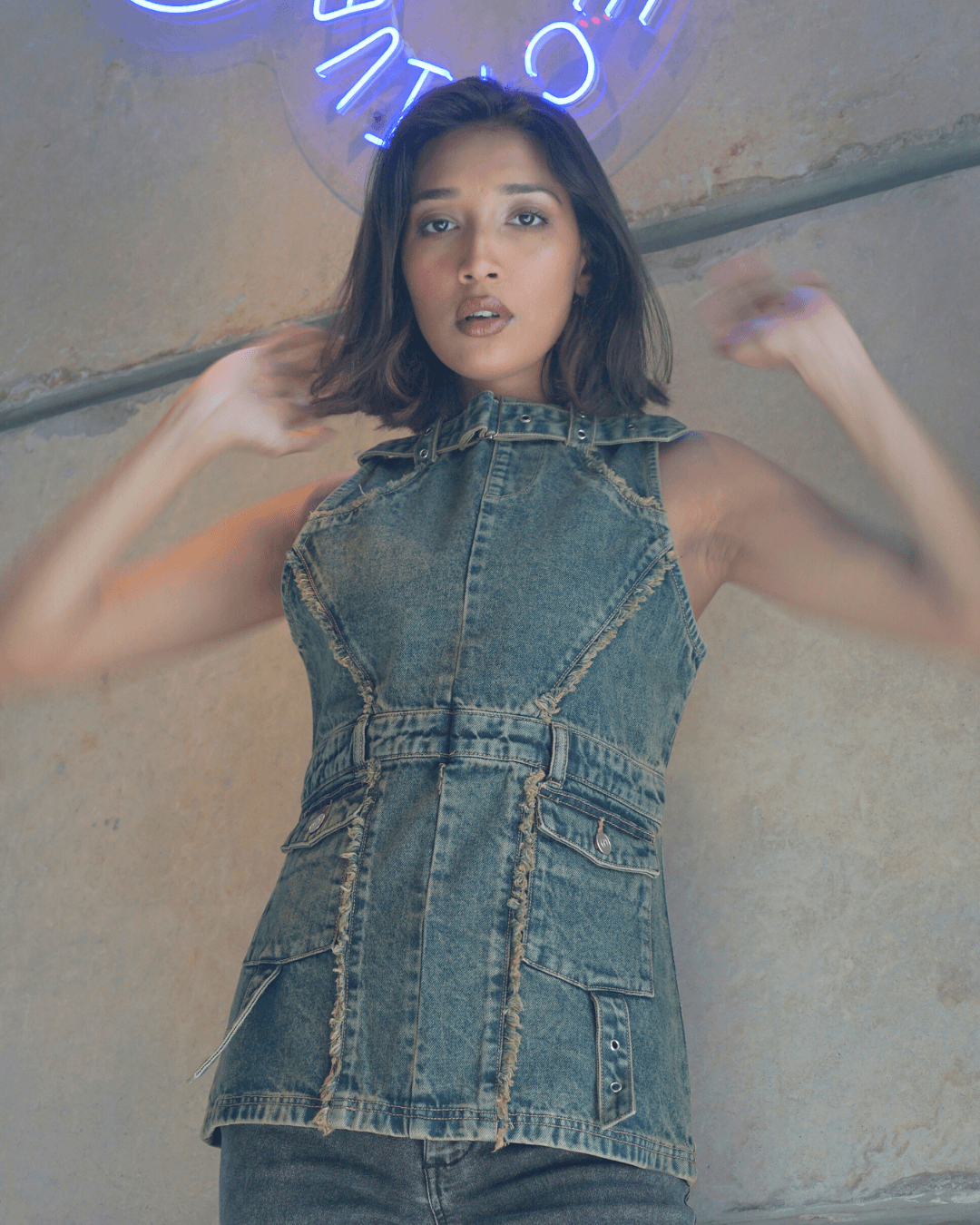 Denim Dress Top - Arka Studio