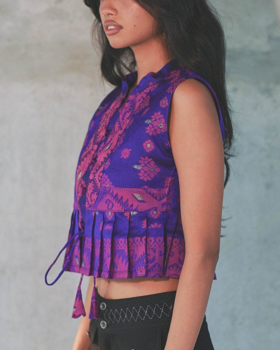 Purple Saree Top - Arka Studio