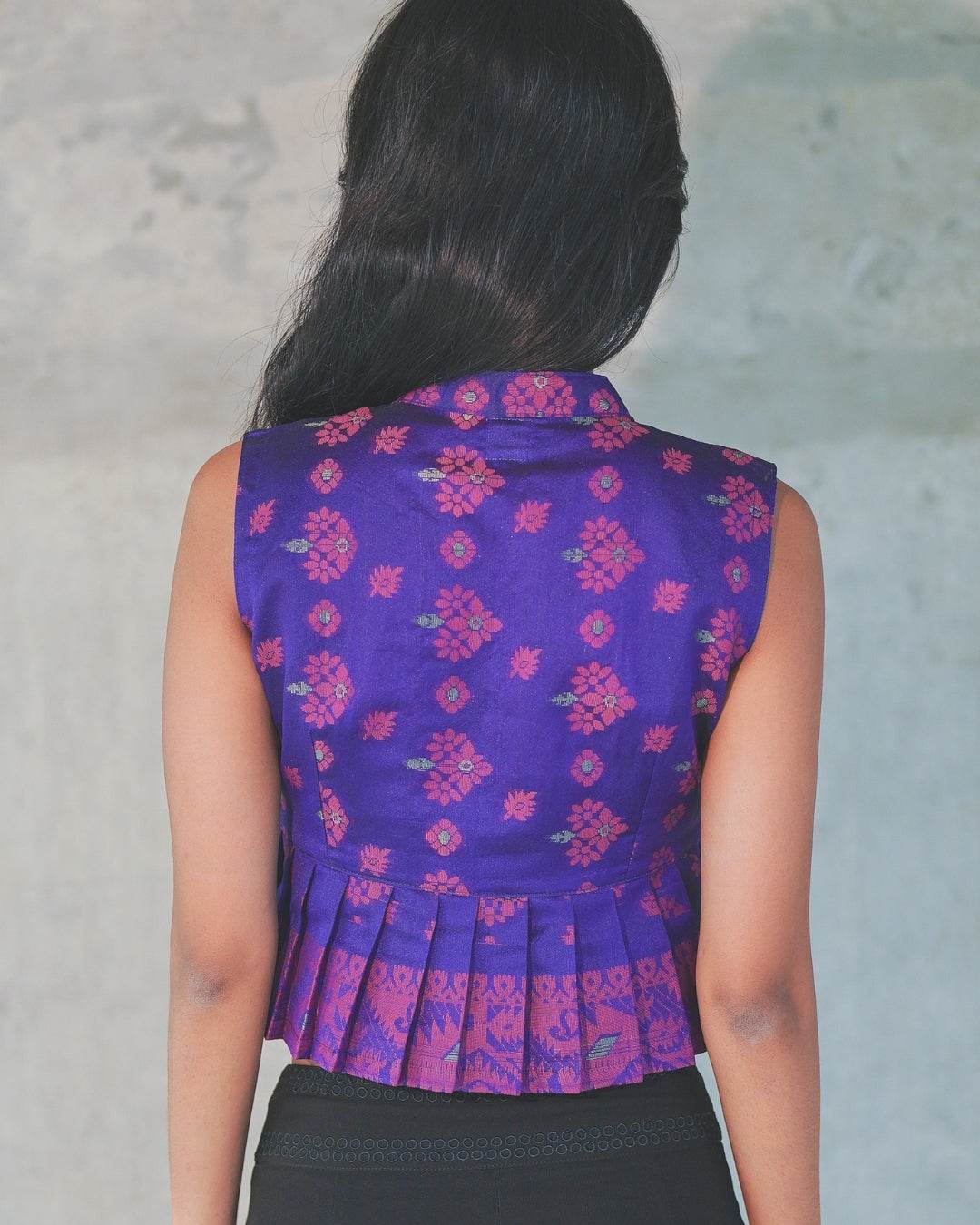 Purple Saree Top - Arka Studio
