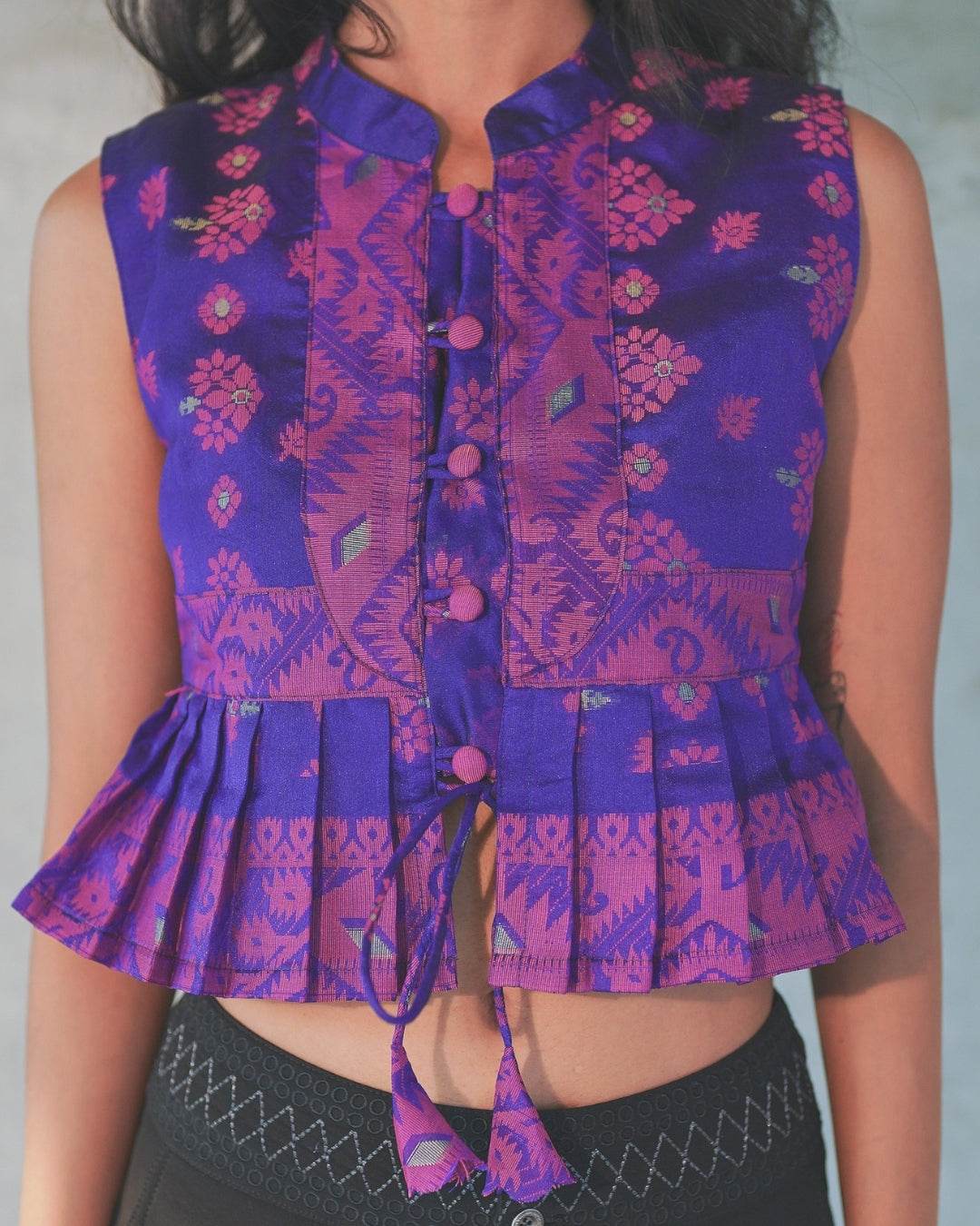 Purple Saree Top - Arka Studio