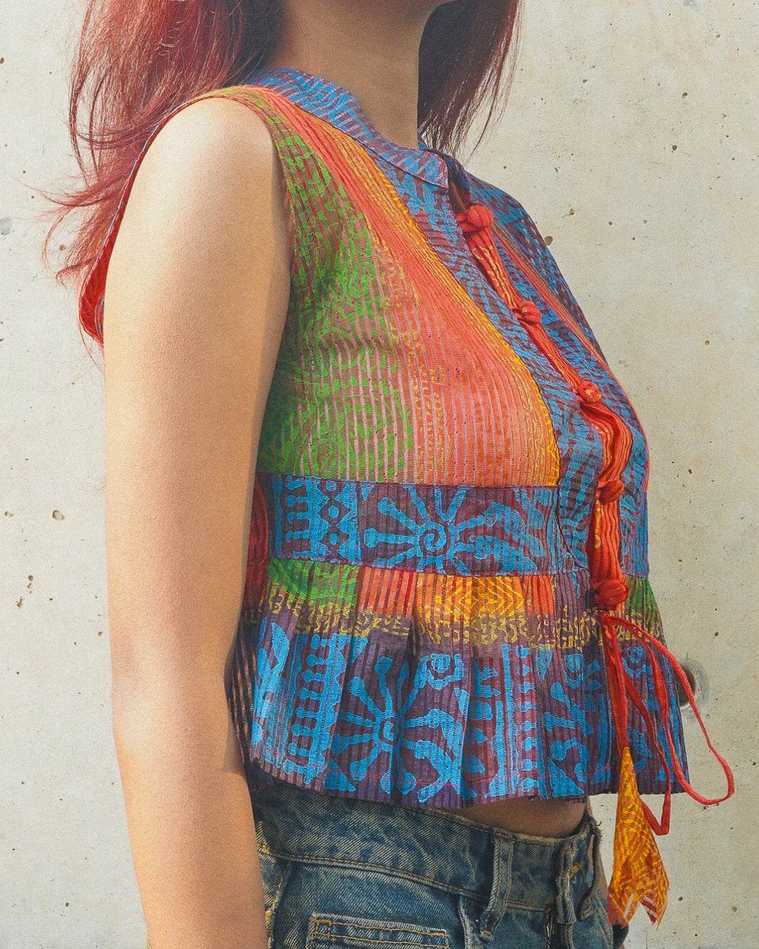 Multi Colored Saree Top - Arka Studio