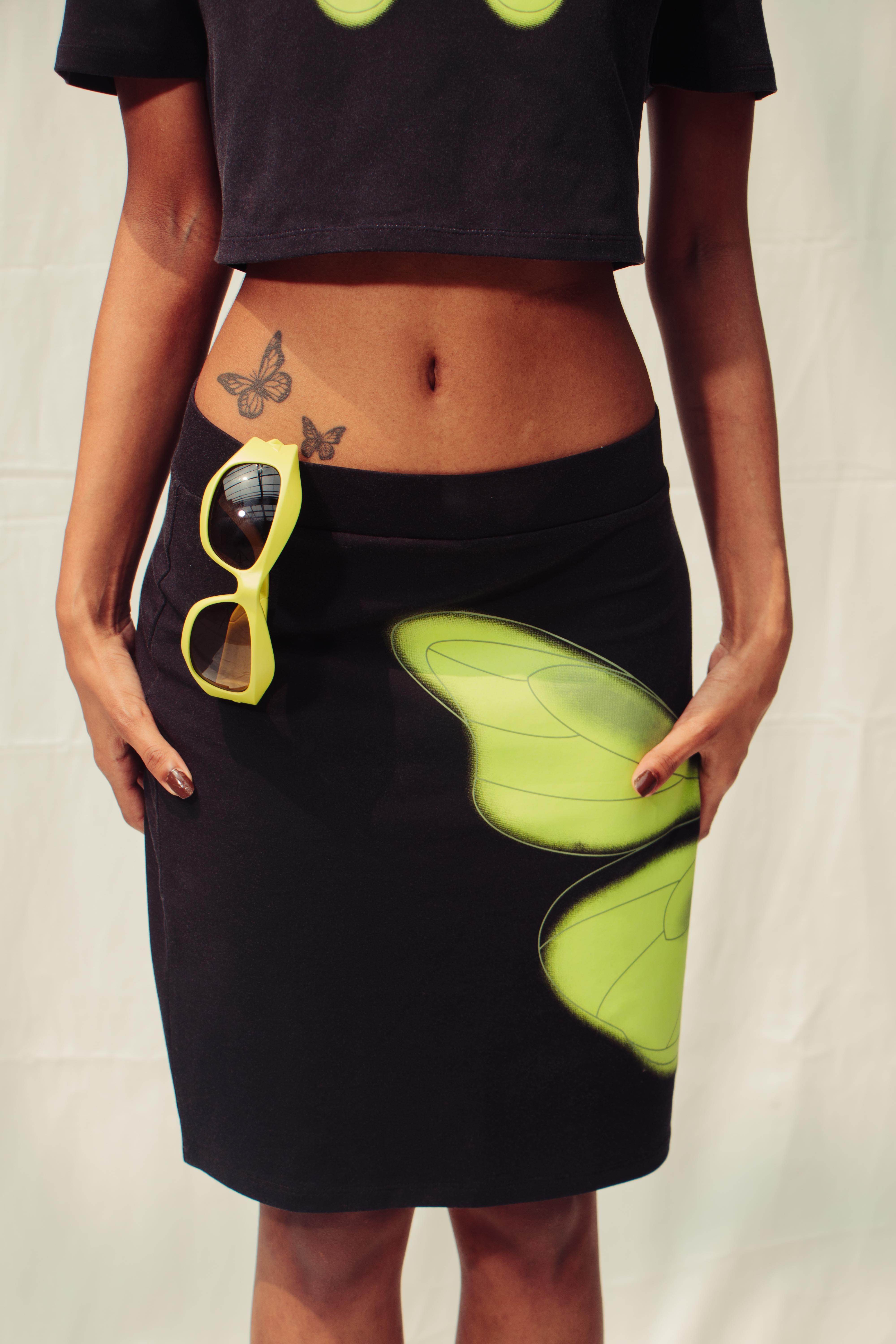 Glow In The Dark Midi Skirt - Arka Studio