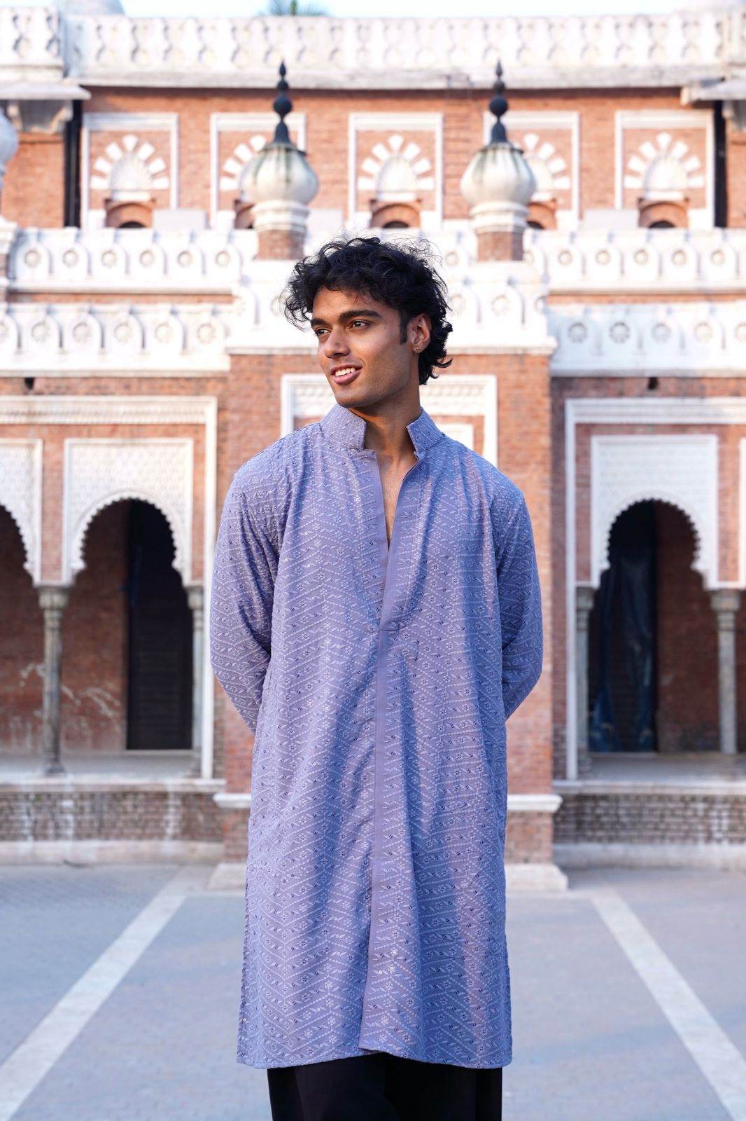 Lavender Chikankari Panjabi - Arka Studio