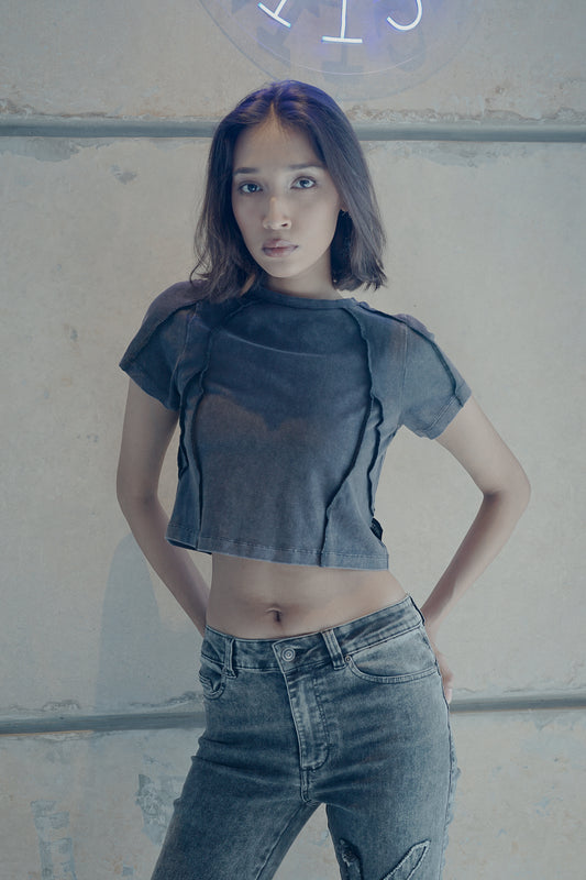 Kathal Black Crop Top