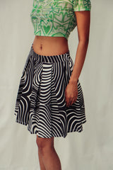 Spiral Pleated Midi Skirt