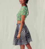 Spiral Pleated Midi Skirt