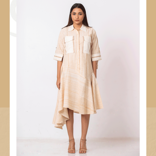 Chic Beige Midi Dress